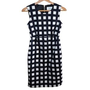Kate Spade Lorelei Black & White Windowpane Check Sheath Dress Size 2